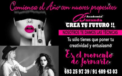 Comienza el año con nuevos propósitos. Academia de peluquería, manicura y maquillaje en Madrid.